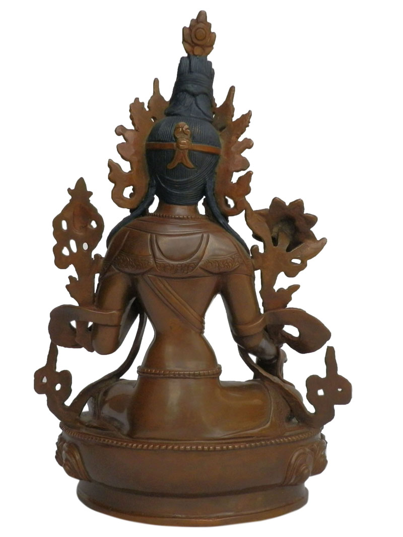 アジアン雑貨　BS-33 ネパール仏像　グリーンターラー像