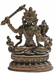 アジアン雑貨　BS-48 ネパール仏像　マンジュシュリー（文殊菩薩)