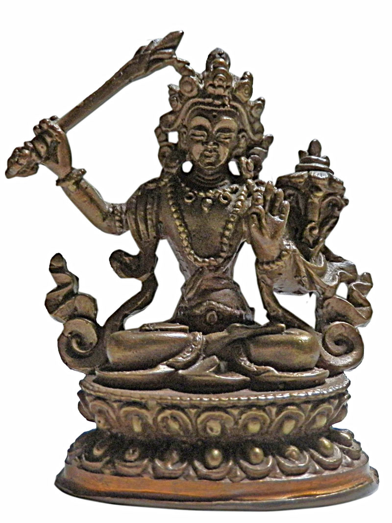 アジアン雑貨　BS-53 ネパール仏像　マンジュシュリー（文殊菩薩)