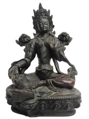 アジアン雑貨　BTS-9　ネパール仏像(グリーンターラー)