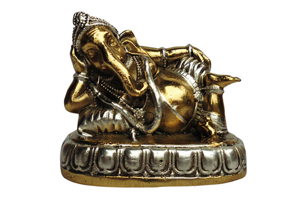 アジアン雑貨 ネパール仏像 涅槃ガネーシャ像(スリーピング・ガネーシャ)