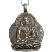 アジアン雑貨　ネパール仏具　シルバーアクセサリー　BN-19　ブッタネックレス(釈迦牟尼仏陀尊像)