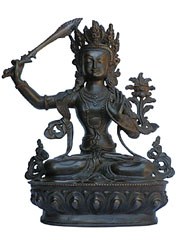 アジアン雑貨　BS-17 ネパール仏像(マンジュシュリー)