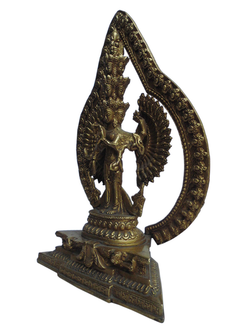 アジアン雑貨　BS-61 ネパール仏像　十一面千手千眼観音菩薩