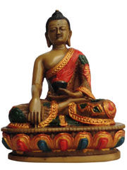 アジアン雑貨　BTS-51　ネパール仏像(釈迦如来像)