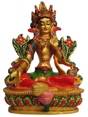 アジアン雑貨　BTS-58　ネパール仏像(グリーンターラー)