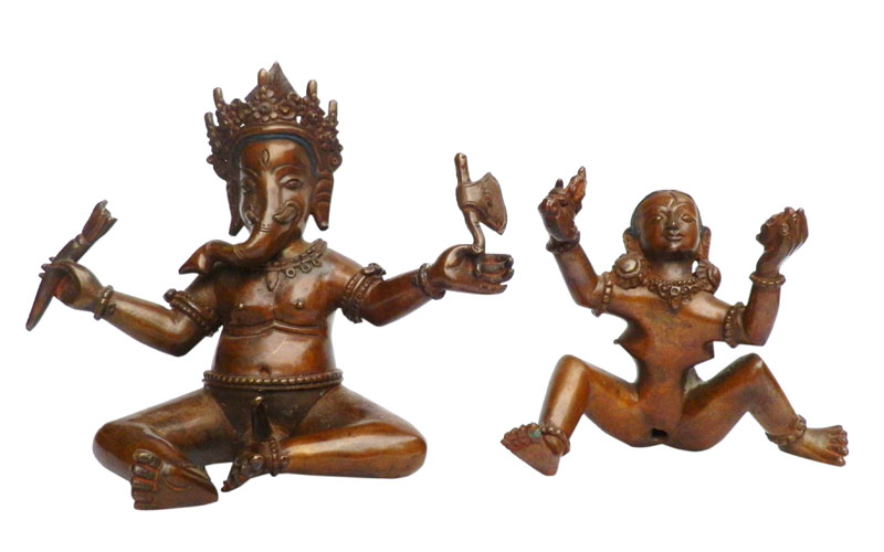 アジアン雑貨 ネパール仏像 NAG-11 ガネーシャ・シャクティー像