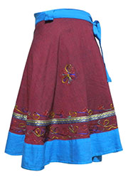 アジアン衣料　NLMS-6 ネパール・コットン・ミニラップスカート