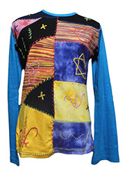 アジアン衣料 NBC-27 ネパール・コットン・パッチワーク・ブラウス