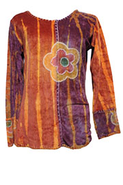 アジアン衣料 NBC-30 ネパール・コットン・パッチワーク・ブラウス