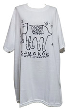 アジアン衣料　T-5 ゾウさん・Tシャツ(白色)
