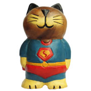 アジアン雑貨　CAT-15　ネコちゃん木彫り(スーパーキャット)
