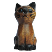 アジアン雑貨　CAT-27　ネコちゃん木彫り