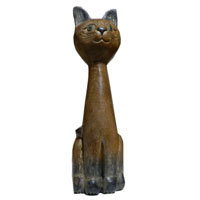 アジアン雑貨　CAT-6　ネコちゃん木彫り