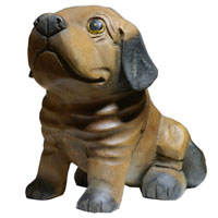 アジアン雑貨　DOG-3　わんちゃんの木彫り