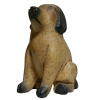 アジアン雑貨　DOG-13　わんちゃんの木彫り