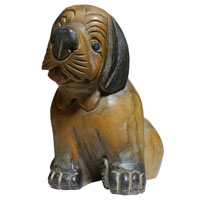 アジアン雑貨　DOG-7　わんちゃんの木彫り