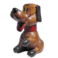 アジアン雑貨　DOG-8　わんちゃんの木彫り