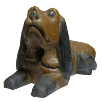 アジアン雑貨　DOG-9　わんちゃんの木彫り