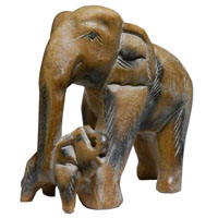 アジアン雑貨　ZOU-6　ゾウさんの木彫り