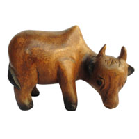 アジアン雑貨　COW-5　牛さんの木彫り
