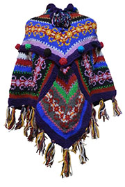 アジアン衣料 WP-2 ネパール手編みポンチョ