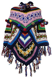 アジアン衣料 WP-22 ネパール手編みポンチョ