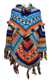 アジアン衣料 WP-45 ネパール手編みポンチョ